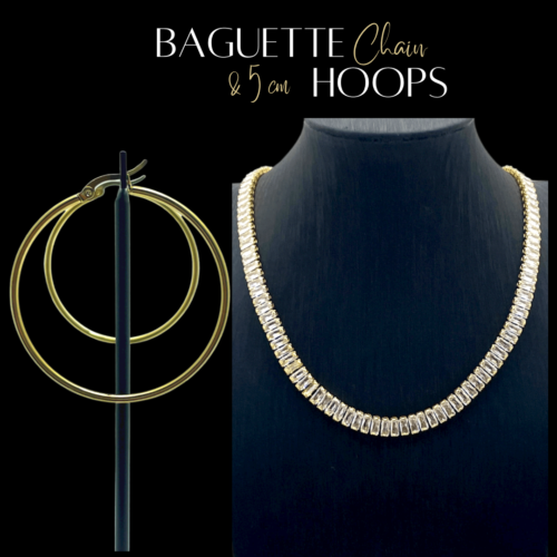 Baguette Link Tennis Necklace