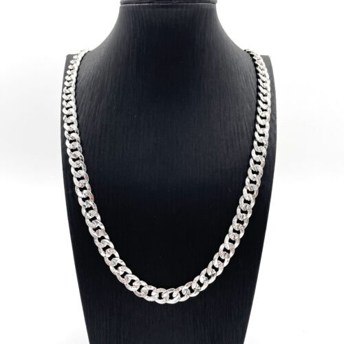 Silver Diamond Cut Cuban Link Chain