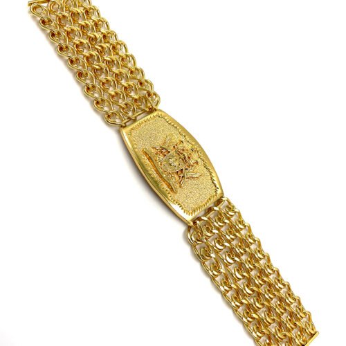 Coat of Arms Gold Tone Hand Band