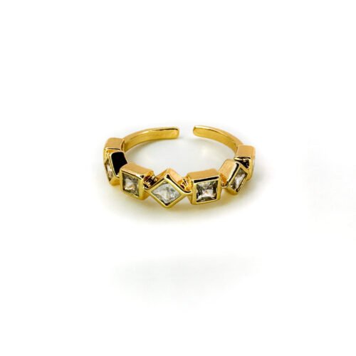 CZ Diamond Square Design Ring