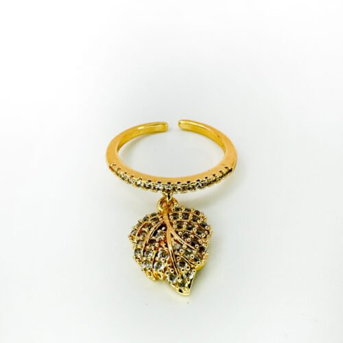 CZ Leaf Design Ring