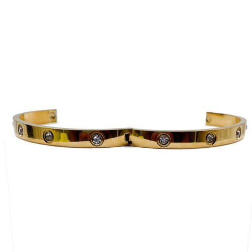 Plain Gold and Crystal Bracelet