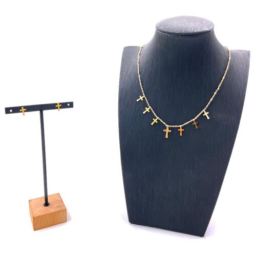 Plain Gold Cross Set
