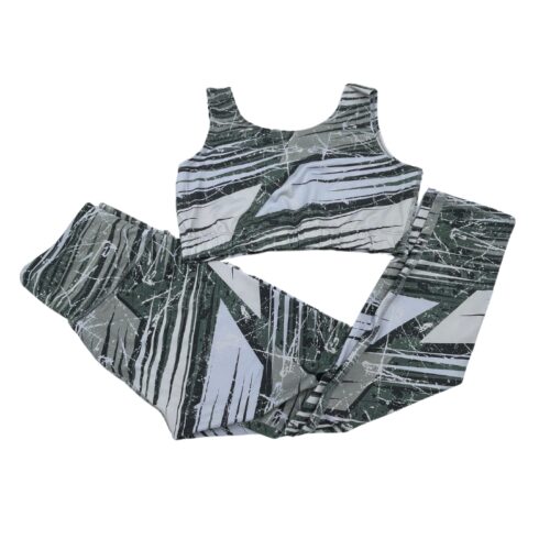 Green Abstract Two Piece Outfit