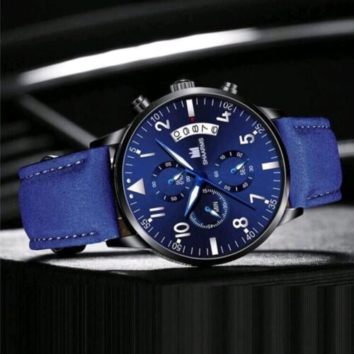 Men Triple Dial Date Quartz Watch
