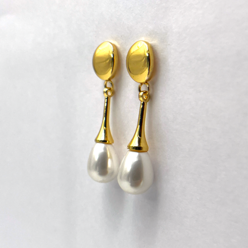 Gold Pearl Stopper Earrings