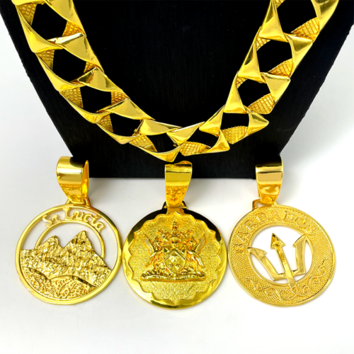 Box Link Chain and Pendant Combo